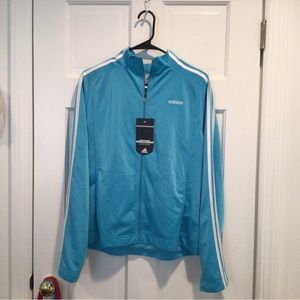 New With Tags Adidas Mediterranean Blue XL Warm up Jacket full zip